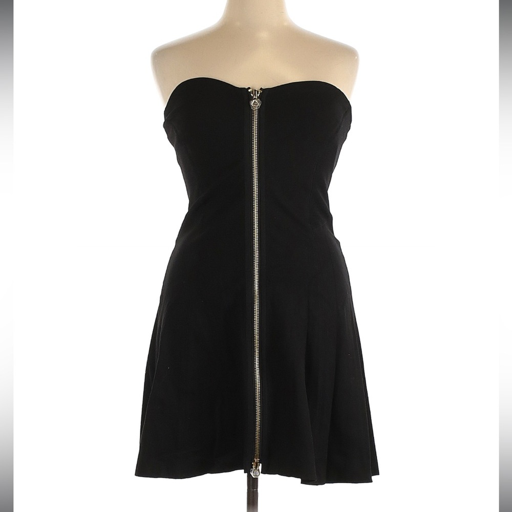 Juicy Couture Black Strapless Dress with Gold color Zipper